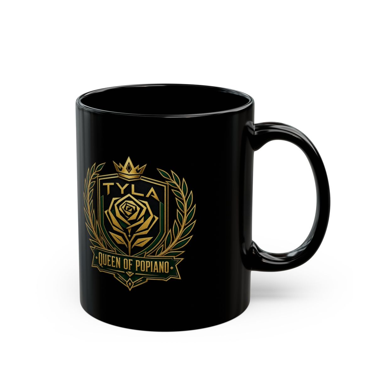 Tyla "Queen of Popiano" Black Mug