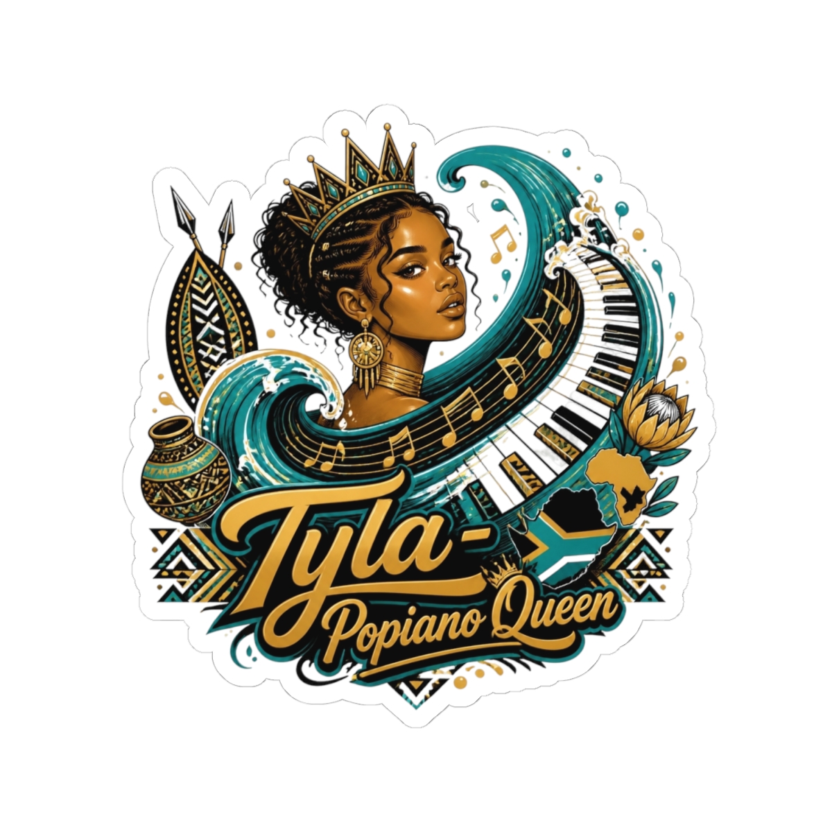 Tyla "Tyla - Popiano Queen" Sticker - alternate angle 2, merchandise