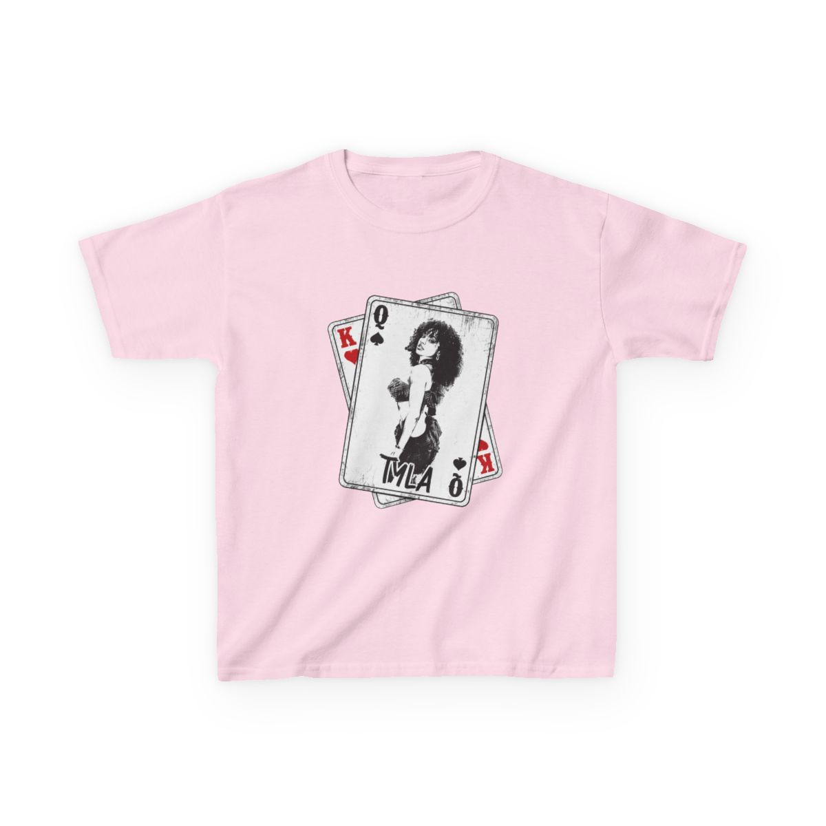 Retro Tyla Rapper Card Style Kids T-Shirt - alternate angle 2, merchandise